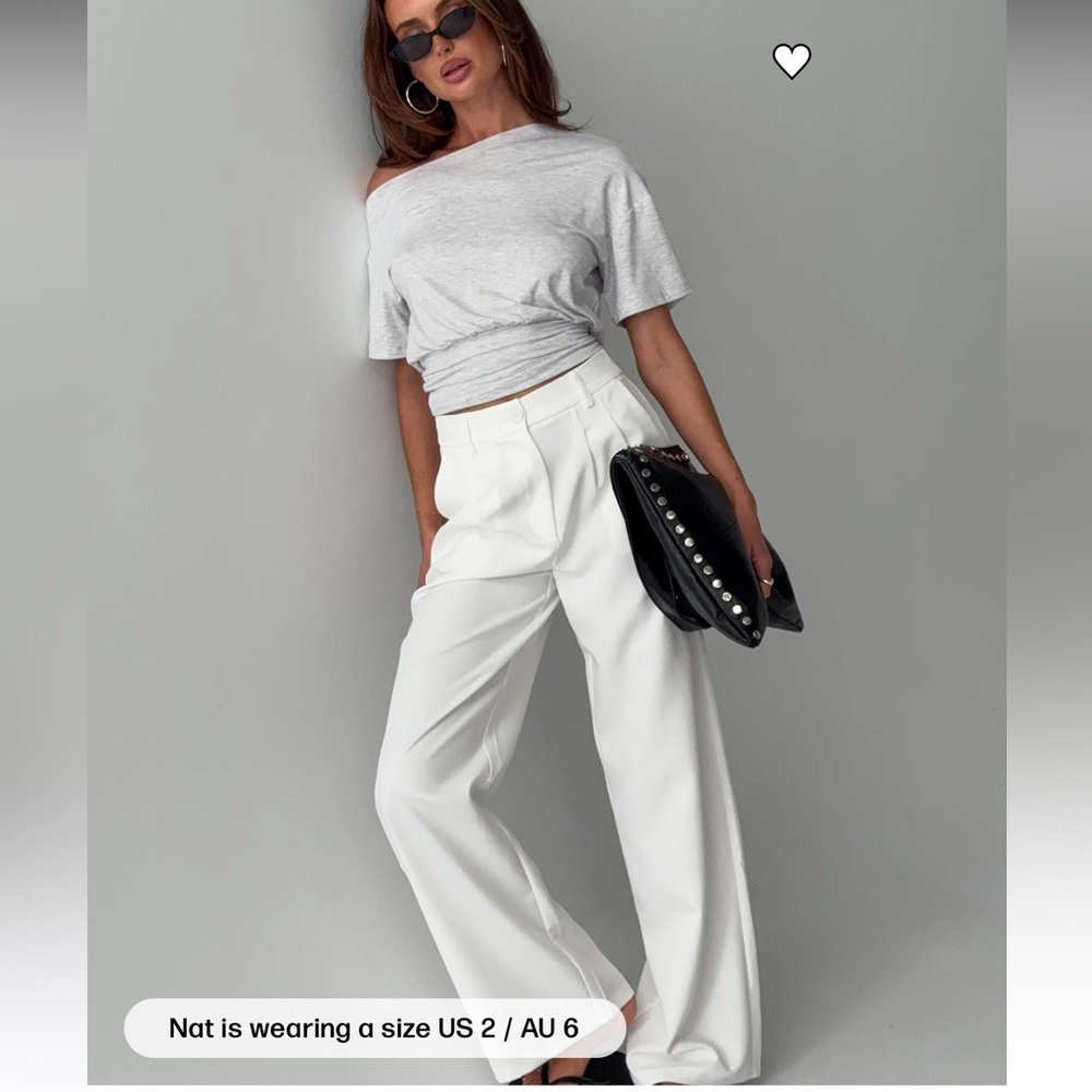 Princess Polly White Wide Leg Pants
